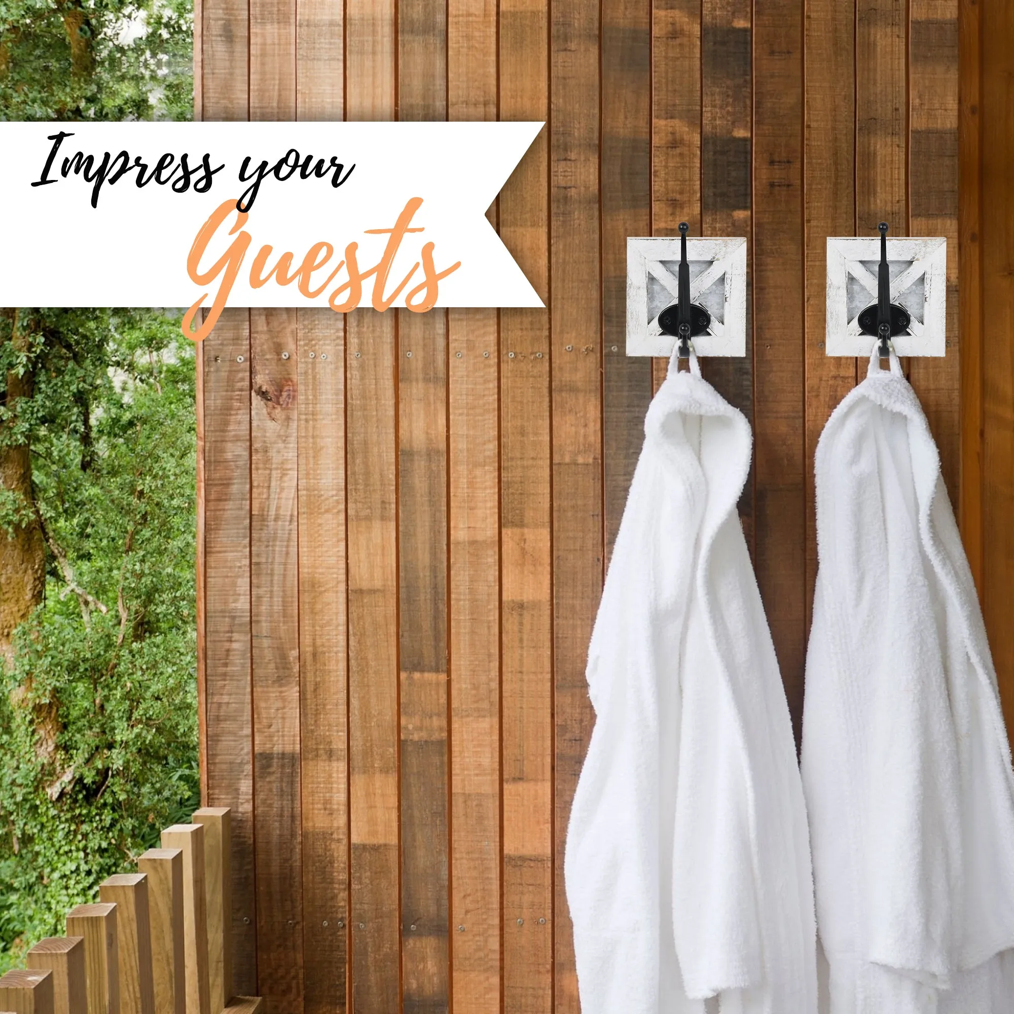 2 or 4 Piece Barn Door Rustic Wall Hooks