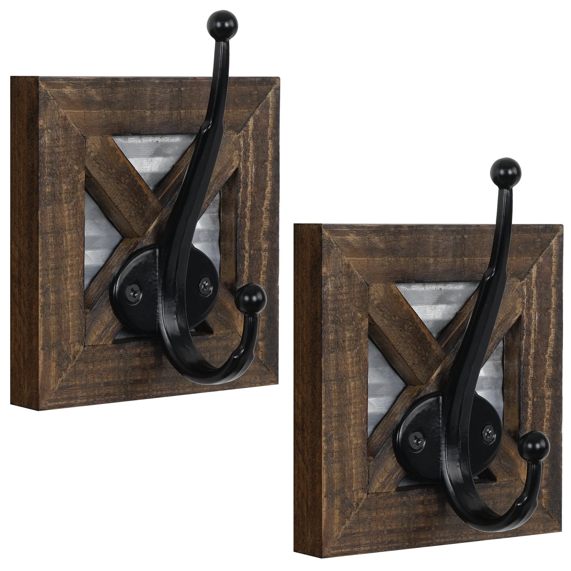 2 or 4 Piece Barn Door Rustic Wall Hooks