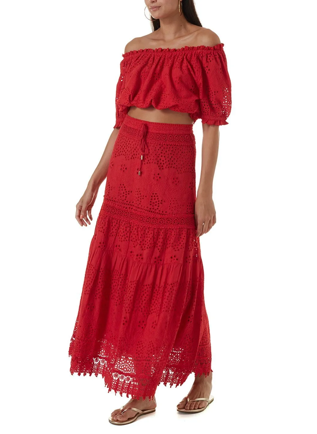 Alessia Red Maxi Skirt