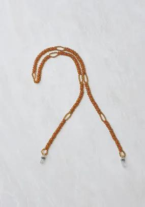 Beaded Sunglass Strap Gold & Orange
