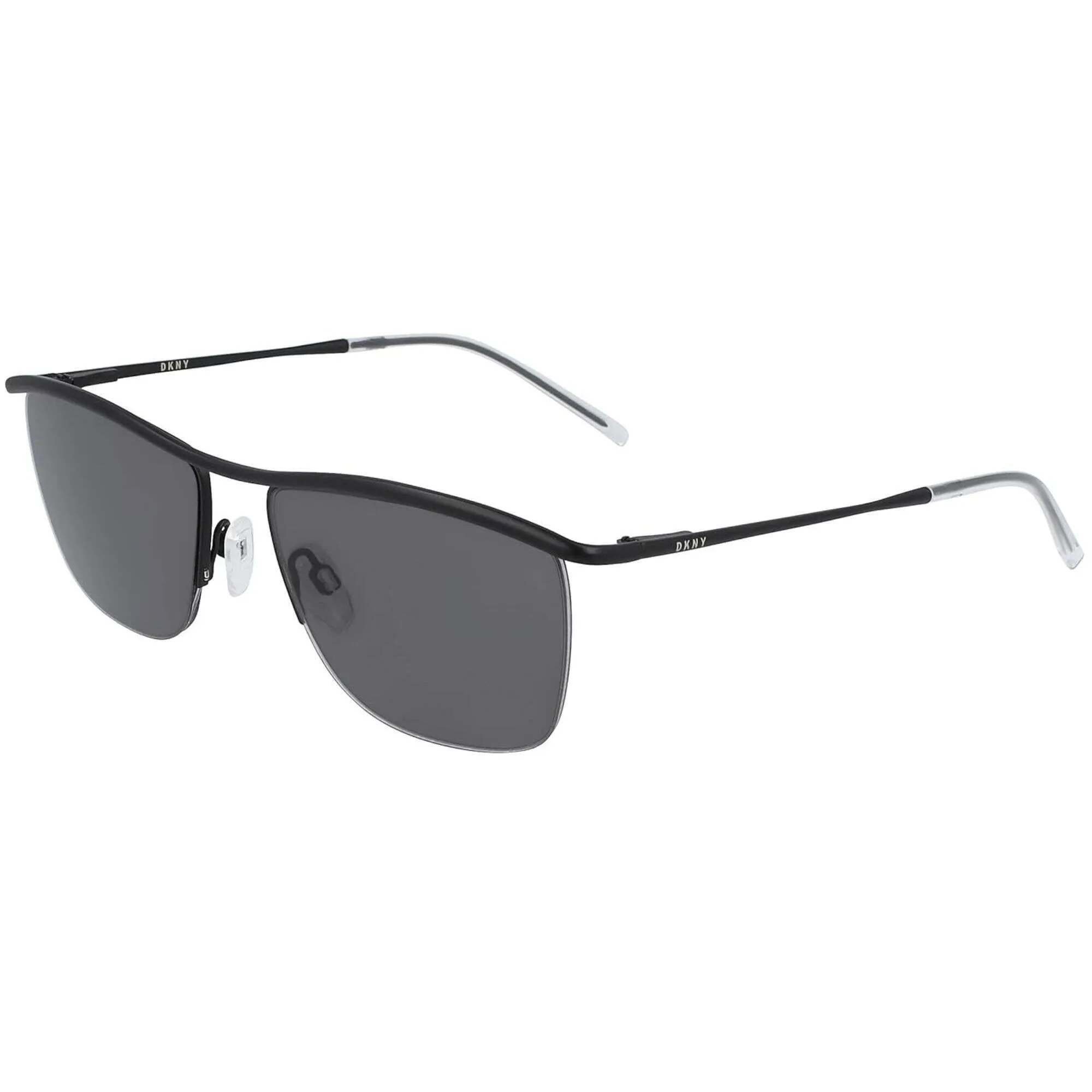 Dkny Unisex Sunglasses - Black Metal Rectangular Frame Grey Lens | DKNY DK108S 001