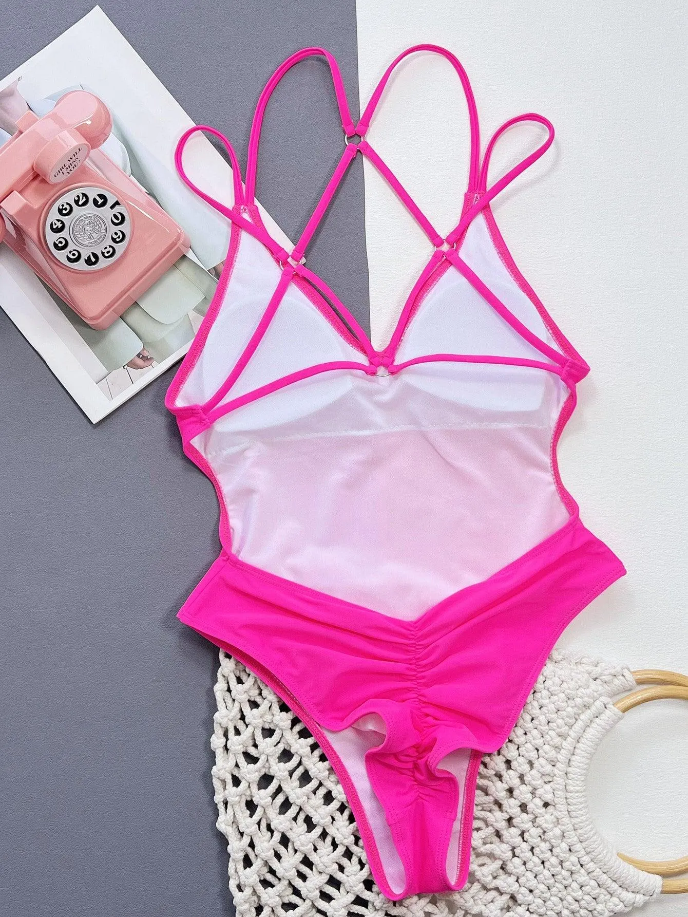 GFIT® New Sexy One Piece Mesh Back Swimsuit