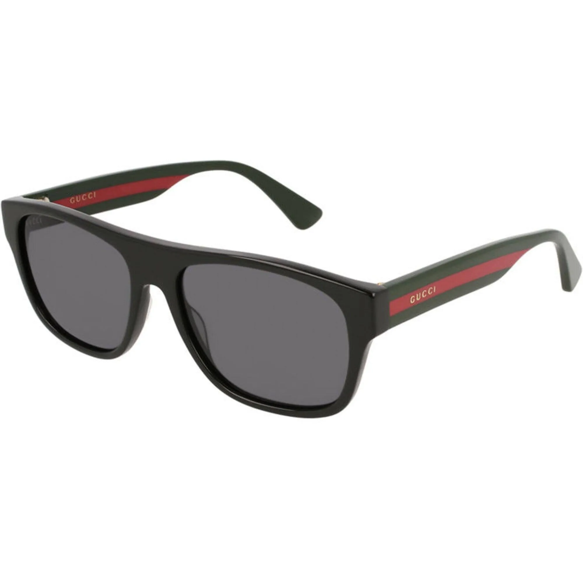 Gucci Men's Sunglasses - Black Plastic Rectangular Shape Frame Grey Lens | GG0341S 001