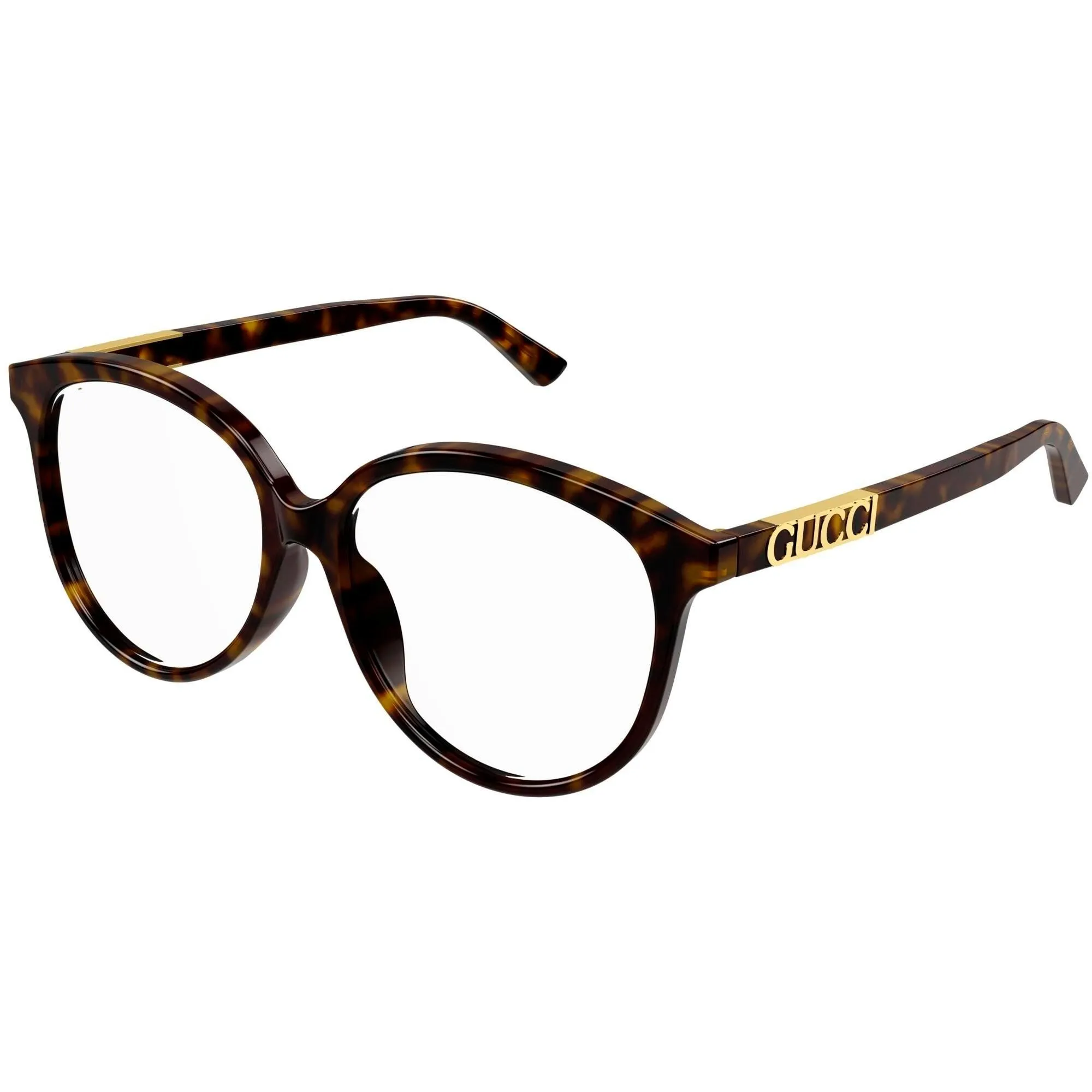 Gucci Women's Eyeglasses - Havana Acetate Round Shape Frame Demo Lens | GG1194OA 002