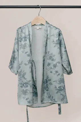 Kids Getting Ready Satin Floral Print Robe | Made To Order