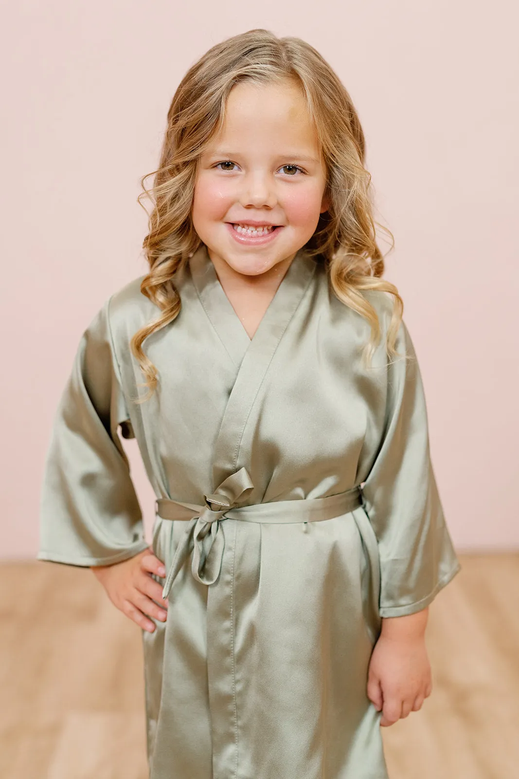 Kids Getting Ready Satin Floral Print Robe | Made To Order