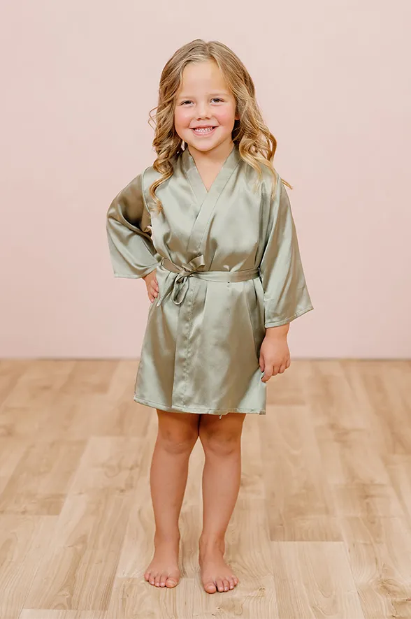 Kids Getting Ready Satin Floral Print Robe | Made To Order