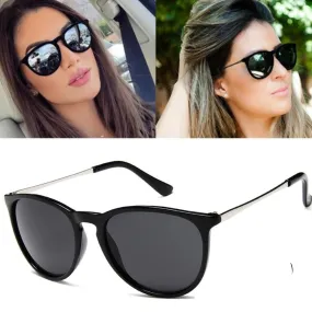 Mirror Lens Acetate Frame Vintage Cat Eye Sunglasses