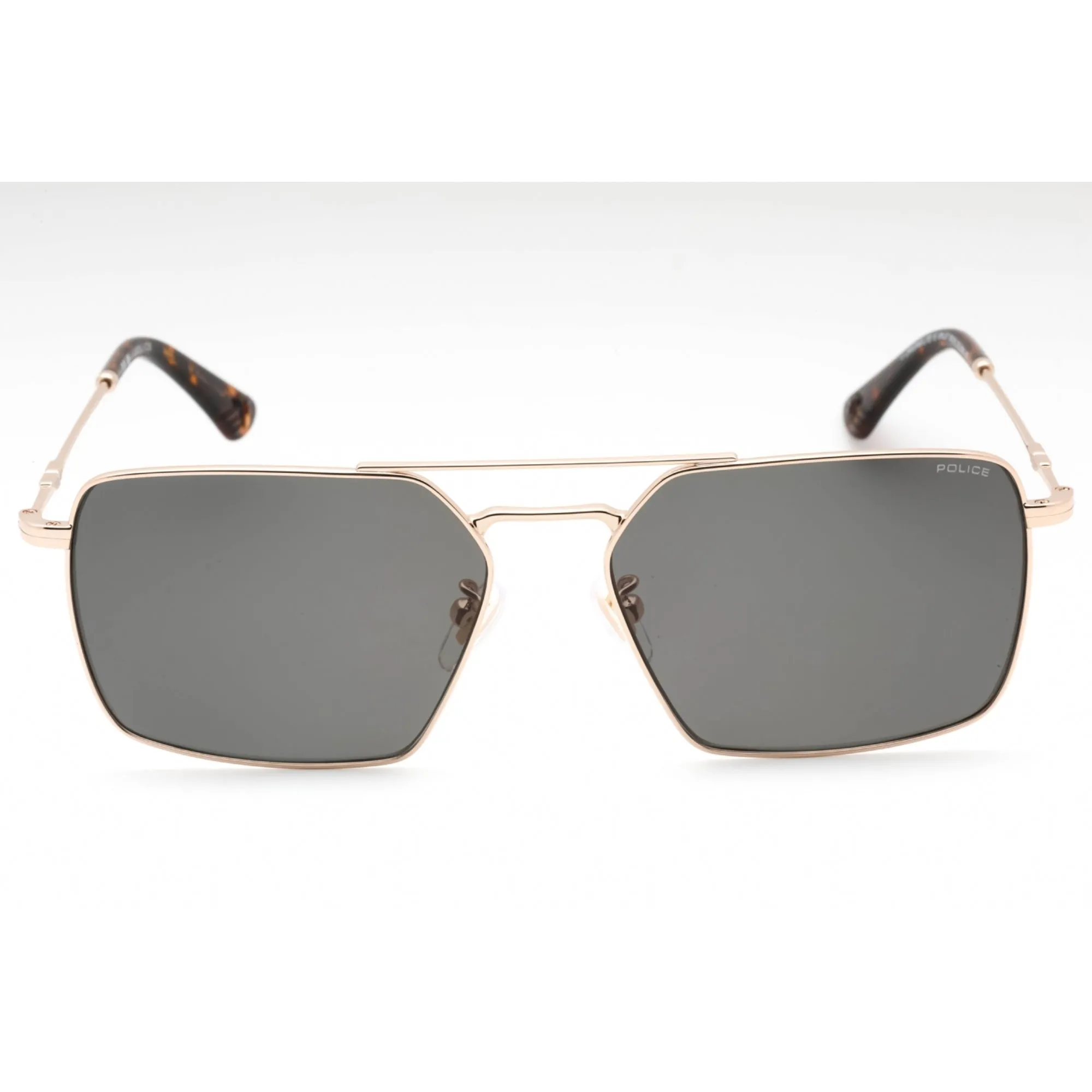 Police Men's Sunglasses - Shiny Rose Gold Metal Aviator Full Rim Frame | SPLL07 0300