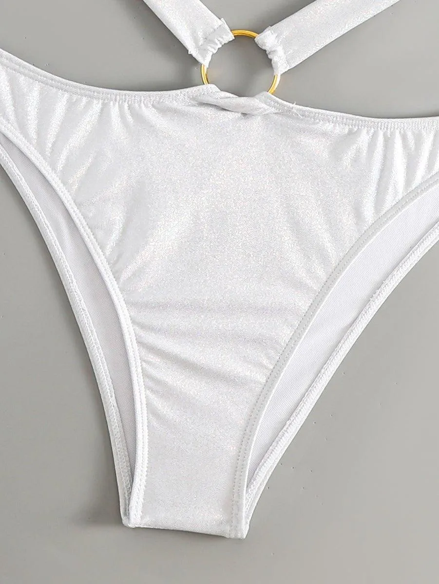 Women's White One-Piece Swimsuit - GFIT SPORTS | Elegant Beachwear